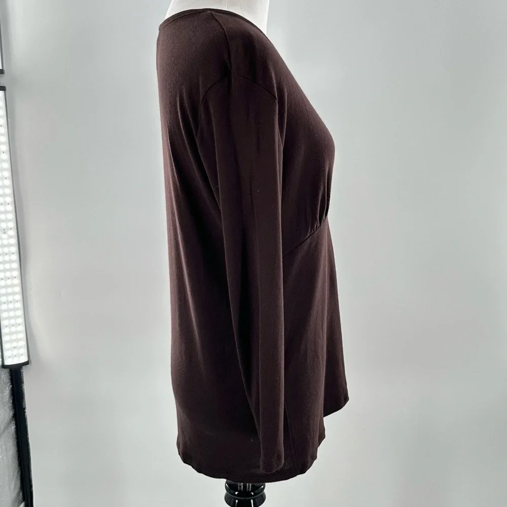 Talbots sweater size S brown 55% Pima cotton v-neck cardigan vintage y2k 2000s
